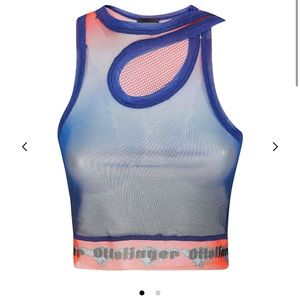 Ottolinger Gradient Mesh Cut-Out Tank Top